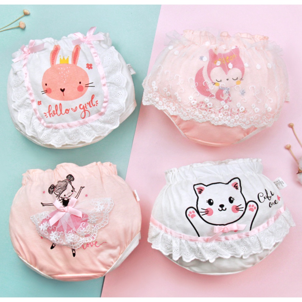 (Size 90-120) กางเกงเด็กเล็กรุ่นติดโบว์หลัง BabyPants ขาระบาย- BBP
