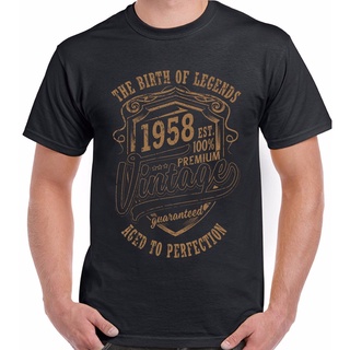 [S-5XL] GILDAN 【Chic Tops】ghj เสื้อยืด ผ้าฝ้าย 100% พิมพ์ลาย The Birth Of Legendes 1958 Hommes 60Th Anniversaire Humour