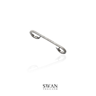 SWAN - Adna Ear Cuff  ต่างหูหนีบเงินแท้ ไม่ต้องเจาะ ฝังเพชรคิวบิกเซอร์โคเนีย cubic zirconia