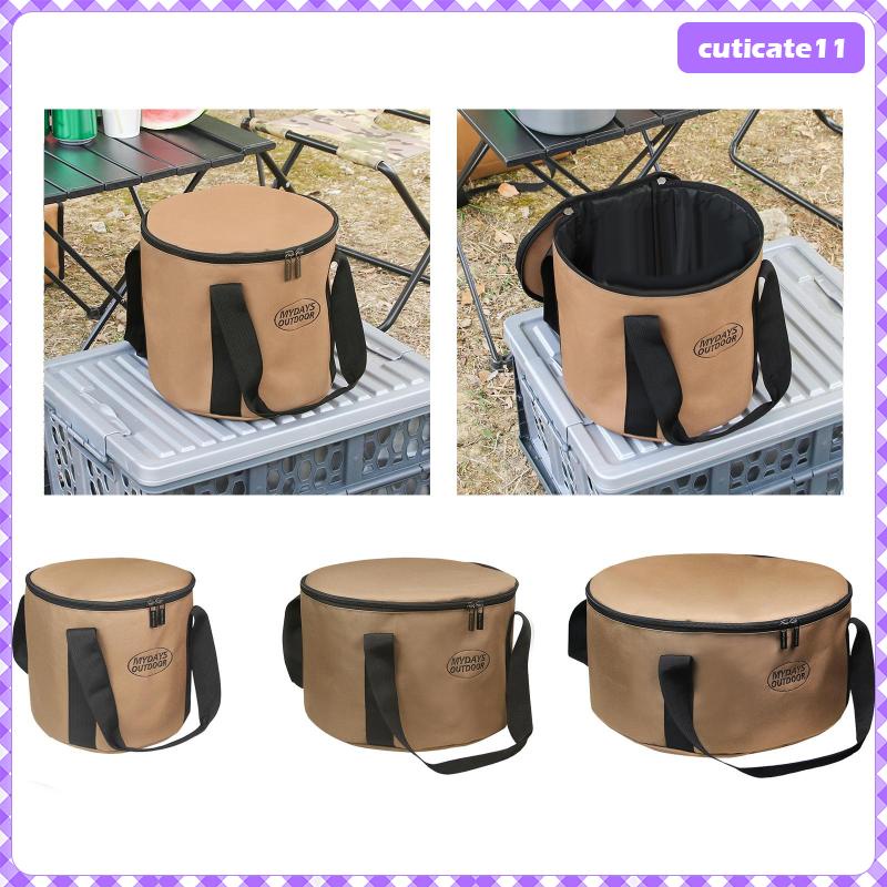 [Cuticate1] Camping Cookware Sundries Carrying Bag แบบพกพาอเนกประสงค์ ,จานชามหม้อกระเป๋าเก็บ