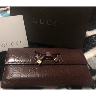 Gucci guccissima bow wallet แท้ 💯 มือ ✌🏻 สภาพ 90 % ✨