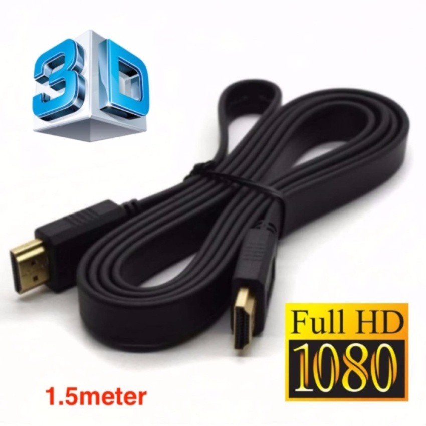 ลดราคา HDMI High Speed 1.5M 1080p 3D VER 1.4 สายแบบอ่อนแบนยาว 1.5เมตร (Black) #ค้นหาเพิ่มเติม สายเคเบิล SYNC Charger ชาร์จ อะแดปเตอร์ชาร์จข้อมูลปฏิบัติ Universal Adapter Coolระบายความร้อนซีพียู การ์ดเสียง