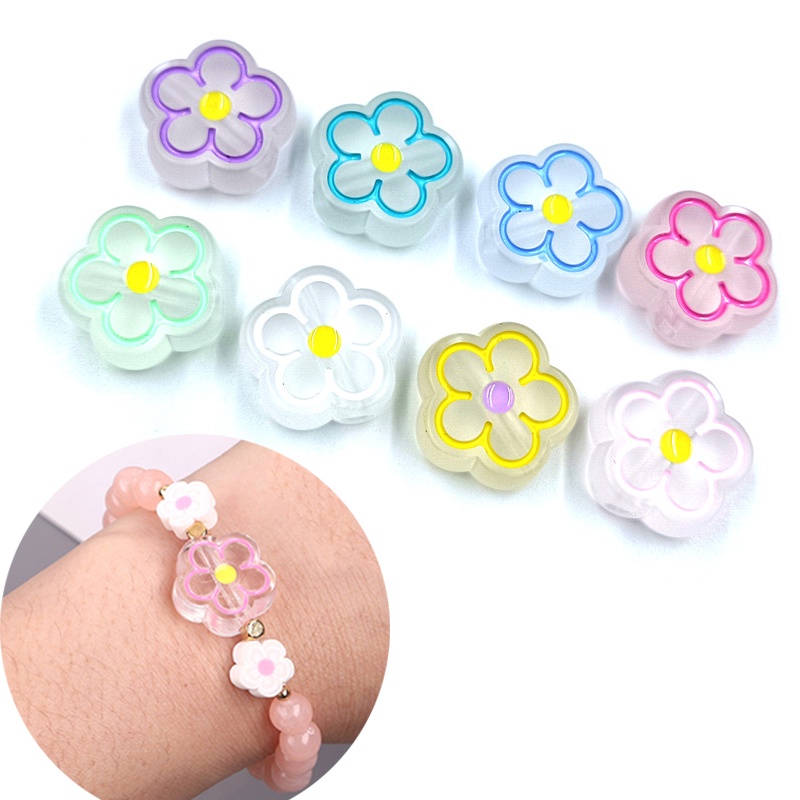 Frosting ลูกปัดดอกพลัมน่ารัก สําหรับทําเครื่องประดับ งานฝีมือ 5 ชิ้น