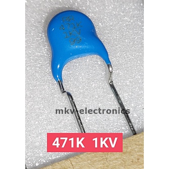 (10ตัว) 471K , 471 , 470PF , 1KV 1,000V Ceramic Capacitor เซรามิค คาปาซิเตอร์ (รหัสสินค้า M00901)