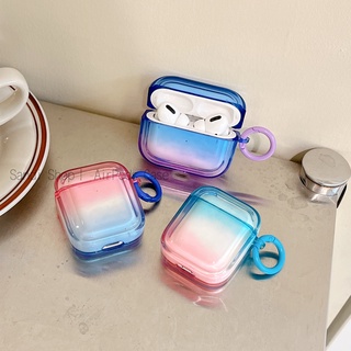 เคสหูฟังบลูทูธ TPU นิ่ม ทรงสี่เหลี่ยม ไล่โทนสี เรียบง่าย สําหรับ AirPods 1 2 3 Pro AirPods Gen 2 AirPods 3 AirPods Pro  เคส airpods pro เคส airpods