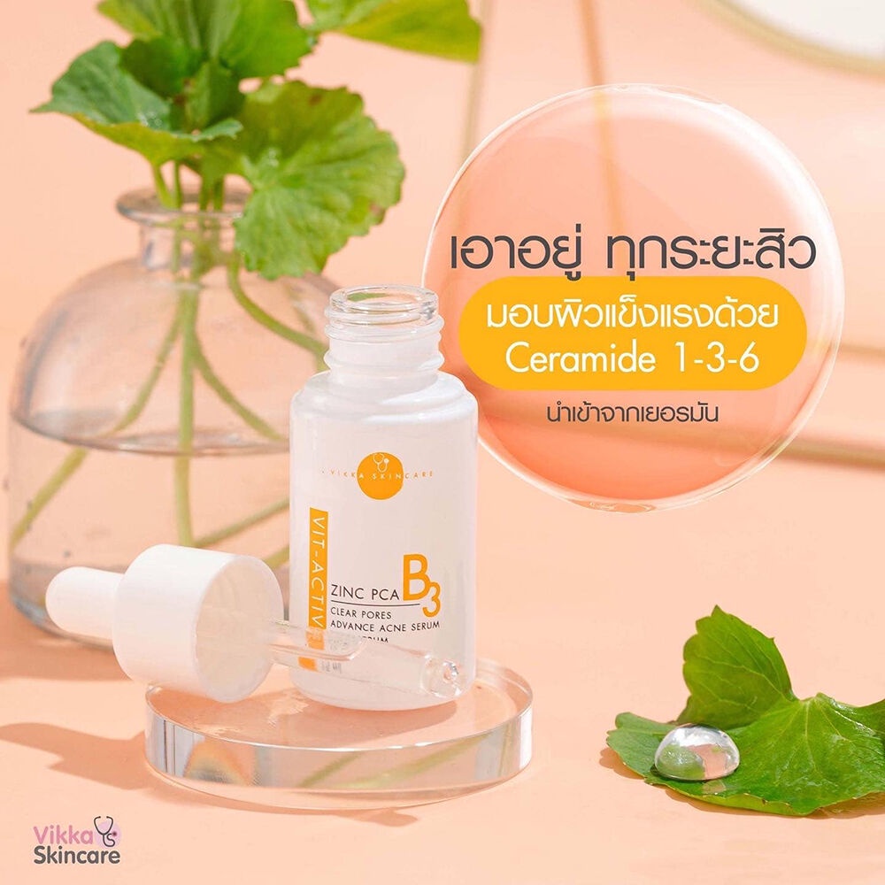 Vikka Skincare VitActive B3 Serum Zinc PCA 7ml. Shopee Thailand