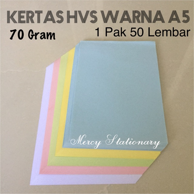 50 แผ่น - 70g Color A5 HVS Paper RETAIL - A5 Paper Folding Paper Origami Notes Notes