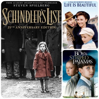 DVD หนังสงคราม-ดราม่า เรื่องเยี่ยม ☆SchindlersList☆Life Is Beautiful☆The Boy in the Striped Pyjamas #หนังแพ็คสุดคุ้ม