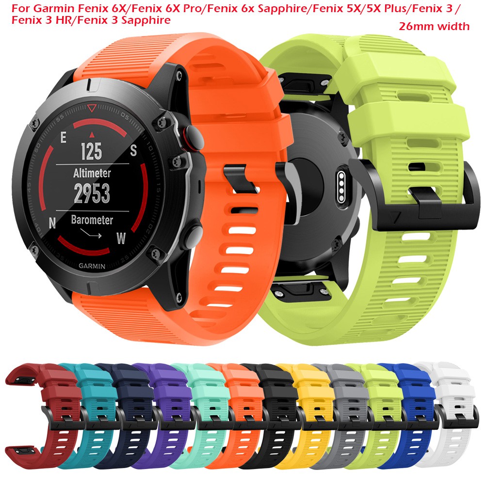 สายนาฬิกาข้อมือซิลิโคนอะไหล่ชิ้นส่วนซ่อมแซมสําหรับ Garmin Fenix 5 X / 5 X Plus / Fenix 6 X Pro / Fen