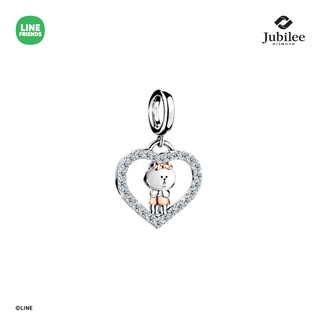 JUBILEE DIAMOND HEART CHARM: CHOCO [รุ่น LINE FRIENDS ลิขสิทธิ์แท้]