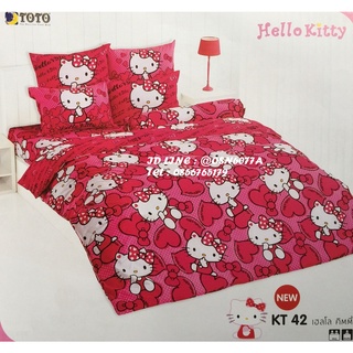 TOTO 🌐KT42🌐 ลายคิตตี้ Hello Kitty ชุดผ้าปูที่นอน ชุดเครื่องนอน ผ้าห่มนวม  ยี่ห้อโตโตแท้100%