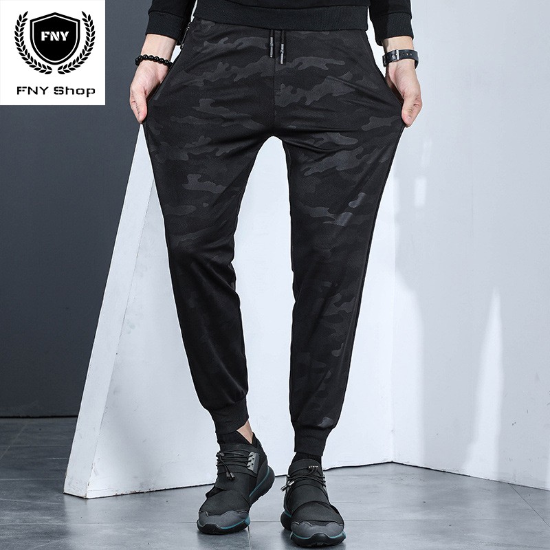 Jogger Pants กางเกงลำลองลายพราง ขาจั๊ม เอวยางยืด FNY 918