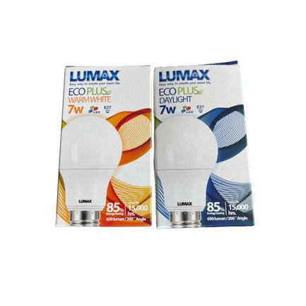 Lumax(ลูแม็กซ์) L&E LED Bulb A60 หลอดไฟบ้าน E27 7W แสงเหลือง วอร์มไวท์ / แสงขาว เดย์ไลท์