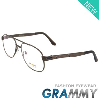 Grammy แว่นตา รุ่น สีน้ำตาล กรอบเต็ม ขาสปริง วัสดุ สแตนเลส สตีล (สำหรับตัดเลนส์) Eyewear Top Glasses Frame