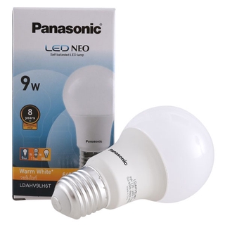 ว๊าว🍟 พานาโซนิค หลอดไฟแอลอีดี นีโอ แสงวอร์มไวท์ 9 วัตต์ PANASONIC LED Lightbulb No.LDADV9LH6T Warm White 9W