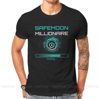 เสื้อยืดสีขาวเสื้อยืดลําลอง ผ้าฝ้ายแท้ แขนสั้น พิมพ์ลาย Safemoon Millionaire Cryptocurrency Crypto Miner สีดํา สไตล์พังก