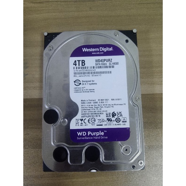 HDD 4tb WD40PURZ SATA6gb/s มือสอง