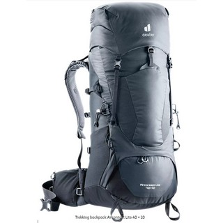 เป้ deuter รุ่น Aircontact Lite 40+10 โลโก้ใหม่ ปี 2021 สีเทา - ดำ Graphite Black