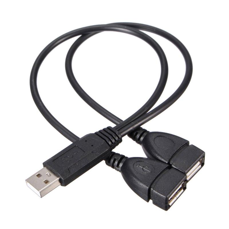 อะแดปเตอร์แยกสายเคเบิล USB 2.0A ตัวผู้ แปลงเป็น ตัวเมีย แบบคู่ 35 ซม.