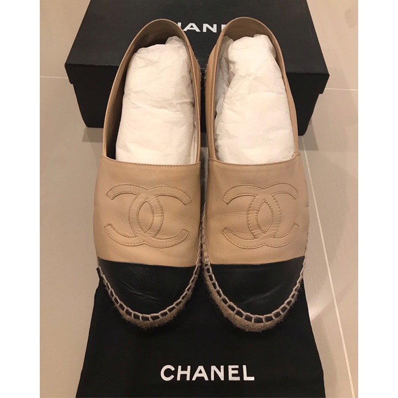ขายแล้วค่ะ Used in good condition Chanel espadrilles size 40 lamb skin with dust bag &amp; box