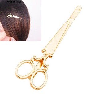 COD🌱Womens Trendy Creative Scissors Hair Clip Golden Color Hair Accessory