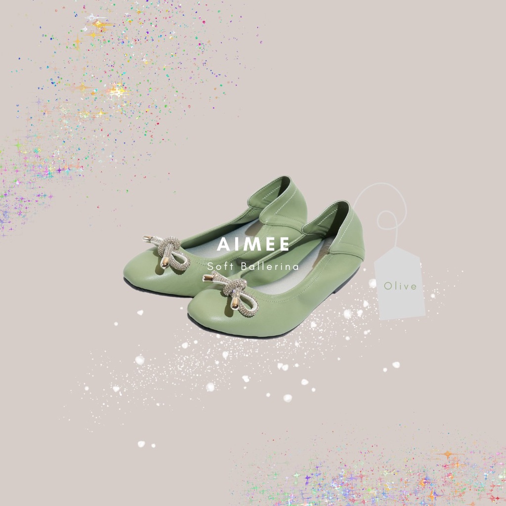 PUFFSHOES.OFFICIAL Aimee soft ballerina Olive - puffshoes.official ...