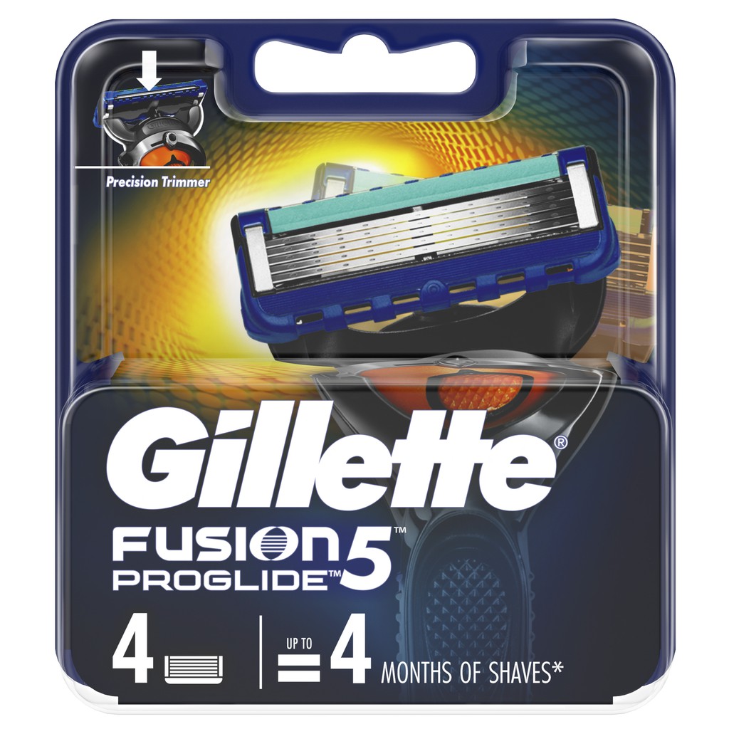 Gillette ฟิวชั่น โปรไกลด์ ใบมีดโกน รีฟิว / ชนิดเติม 4 ใบมีดโกน