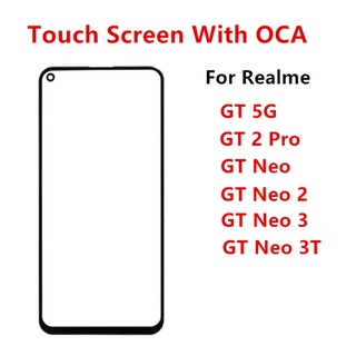 อะไหล่หน้าจอสัมผัส LCD ด้านหน้า และกระจก OCA สําหรับ Realme GT 2 Pro Neo 2 3 3T 5G