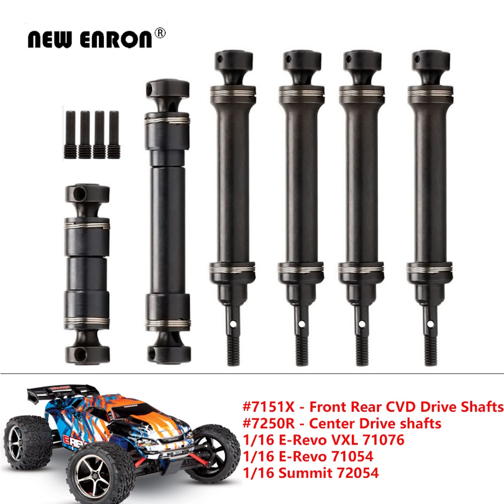 7151 7151X 7251 7250R เหล็กแข็งด้านหน้าและด้านหลังเพลาขับศูนย์สำหรับ RC Car Traxxas 1/16 Mini E-Revo