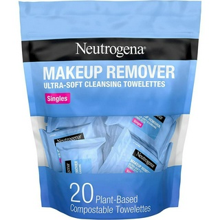 พร้อมส่ง/แท้100% Neutrogena makeup remover ผลิตภัณฑ์เช็ดเครื่องสำอาง 1 ห่อมี 20 ชิ้น