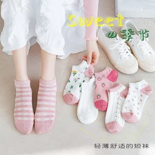 ถุงเท้า ข้อสั้น ถุงเท้าเกาหลี มี8แบบให้เลือก (1 แพคมี 5ลาย) ใส่ได้ทั้ง ช/ญ🧦🧦