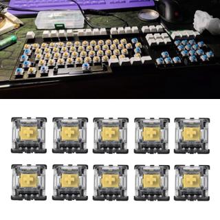 NIKI 10Pcs Mechanical Keyboard Gateron MX 3 Pin Yellow Switch Transparent Case