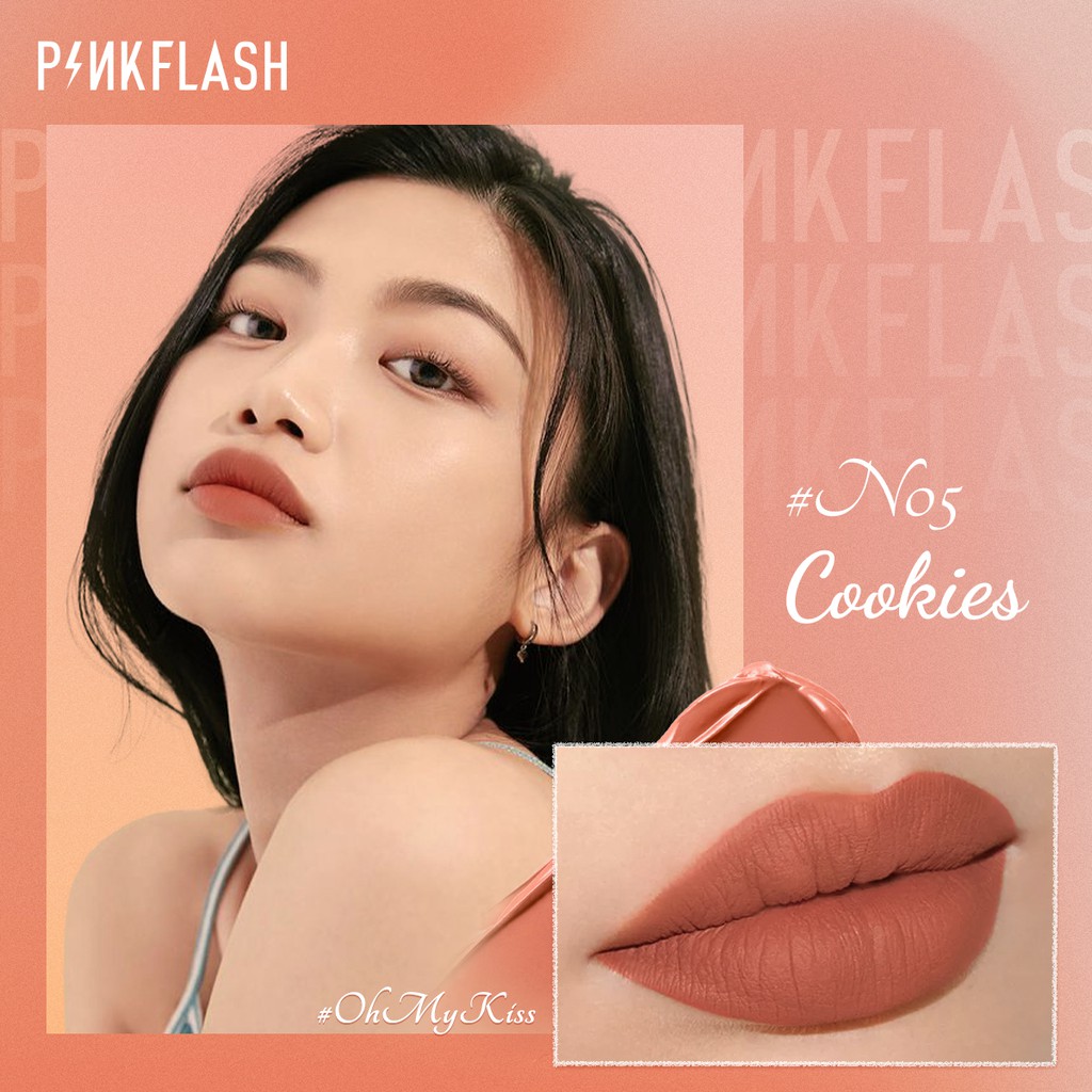 Pinkflash OhMyKiss ลิปสติก แบบลิขวิด เนื้อแมตต์ กันน้ำ ติดทนนาน #8
