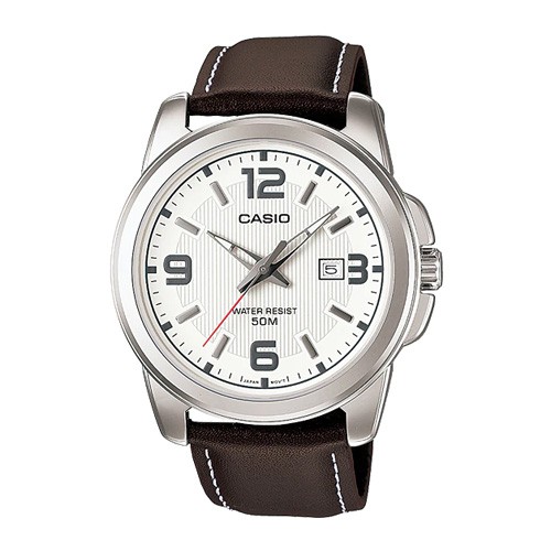 Casio นาฬิกาข้อมือชาย สายหนัง สีน้ำตาล รุ่น MTP-1314L,MTP-1314L-7A,MTP-1314L-7AVDF