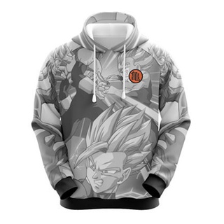 เสื้อแจ็กเก็ตกันหนาว มีฮู้ด พิมพ์ลายการ์ตูน Dragon Ball Son Goku 3 มิติ สําหรับผู้ชาย