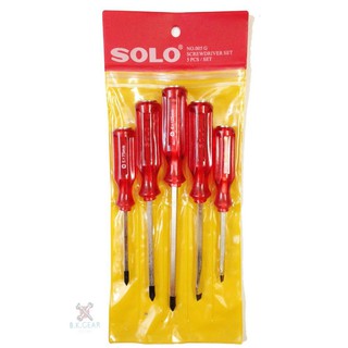 screwdriver 5 PCS/SET SOLO SCREWDRIVER SET Hand tools Hardware hand tools ไขควง ไขควงชุด SOLO No.005 G 5 ชิ้น/ชุด สีแดง