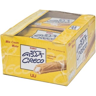 CRECO ครีโก้ เวเฟอร์สอดไส้รสนม ขนาด 18กรัม ยกแพ็ค 12ซอง WAFER MILK CREAM