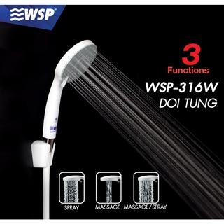 WSP ชุดหัวฝักบัวพร้อมสาย ปรับได้ 3 ระดับ DOI TUNG รุ่น WSP-316W (สีขาว)