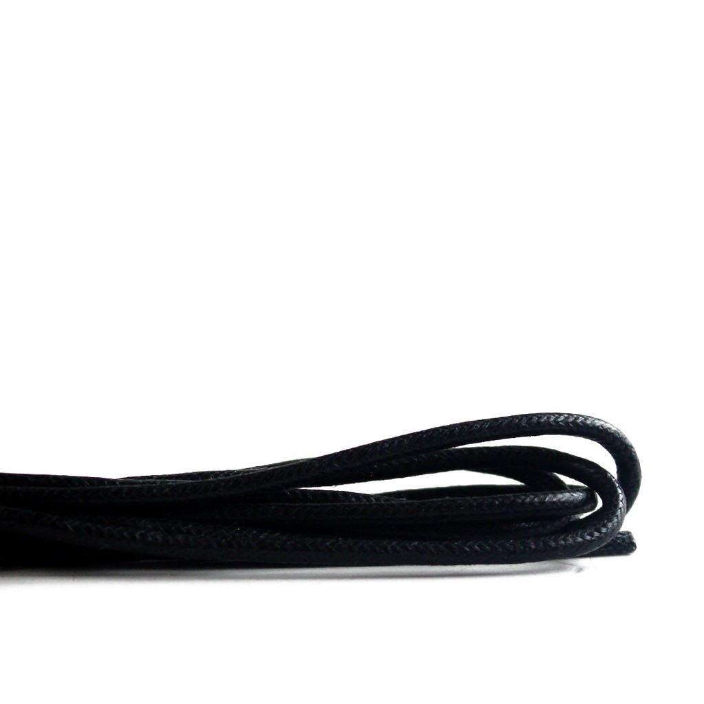HITAM LILIN MR Shoelaces RD01 Black Pearl Waxed Shoelaces 2-3mm Round 50cm 60cm 70cm 80cm 90cm 100cm 120cm 150cm (Waxed Laces) - เชือกผูกรองเท้าระดับพรีเมียมสีดํา