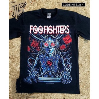 เสื้อยืดโอเวอร์ไซส์เสื้อยืดผ้าฝ้าย พิมพ์ลาย NTS357 NTS FOO FIGHTERS AMERICAN ALTERNATIVE ROCK BAND ดีไซน์ใหม่ สําหรับผู้