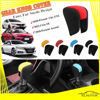 ปลอกหุ้มลูกบิดเกียร์ หนังนิ่มเทียม สําหรับ Honda Civic FE Accord CV1 City GN 2022 Gear Knob Cover