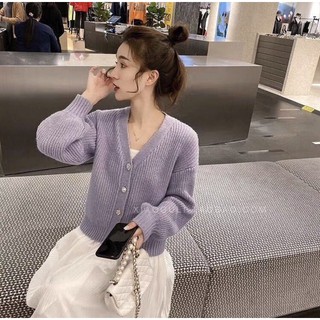 [พร้อมส่ง] เสื้อคลุมกันหนาว ไหมพรม lovely cardican