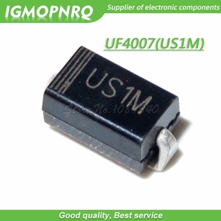 วงจรเรียงกระแสไดโอด SMD US1M UF4007 1A/1000V SMA 100 ชิ้น