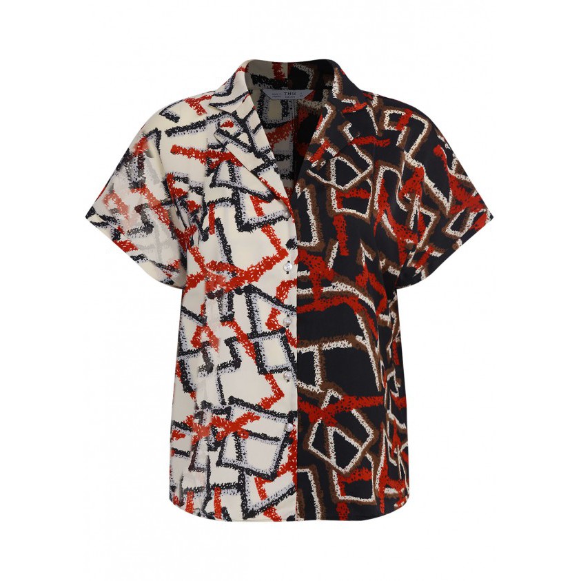 เสื้อเชิ้ตสั้นคอปกเสื้อกั๊ก 2 สี R197-2 WOMEN TNG