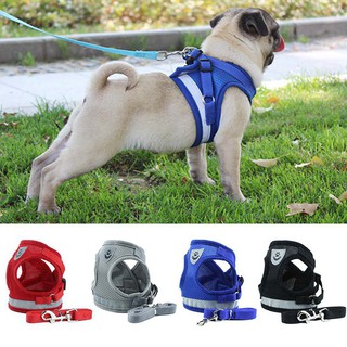 Reflective Dog Walking Jacket Harness Leash Nylon Pet Cat Soft Mesh Vest Adjustable Vest Small Medium