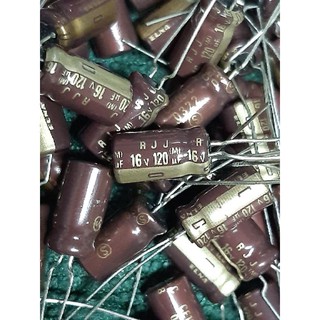 Elna RJJ 120uf 16v capacitor ตัวเก็บประจุ คาปาซิเตอร์