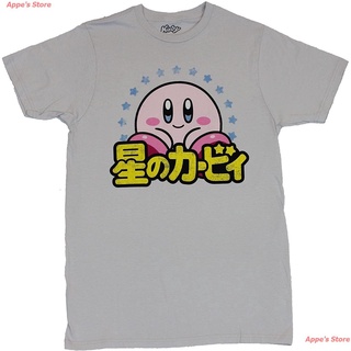 Appes Store COD BSD Bungou Stray Dogs Kirby Mens T-Shirt - Smiling Kirby Surrounded By Stars &amp; Japanese Characters เสื้