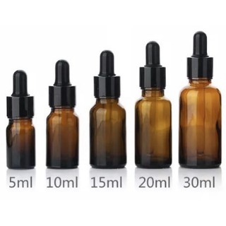 10 ขวด/แพค ขวดแก้ว,ขวดดรอปเปอร์,ขวดแบ่ง,ขวดเซรั่ม,ขวดแก้วสีชา 5/10 ML