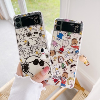 ใหม่ เคสโทรศัพท์มือถือ PC แข็ง กันกระแทก ลาย【PEANUTS】จี้น่ารัก สําหรับ Samsung Galaxy Z Flip5 4 3 5G