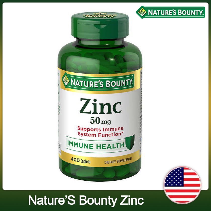 (Exp.06/2029)Nature's Bounty Zinc 50 mg 400เม็ด Nature's Bounty Zinc จากอเมริกาแท้100%